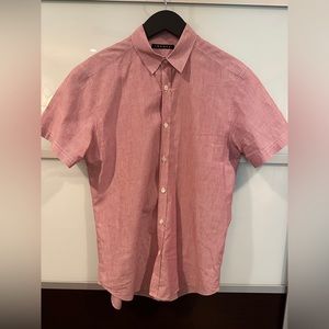 Theory Button Down Short-sleeve Shirt, Men’s Size Small